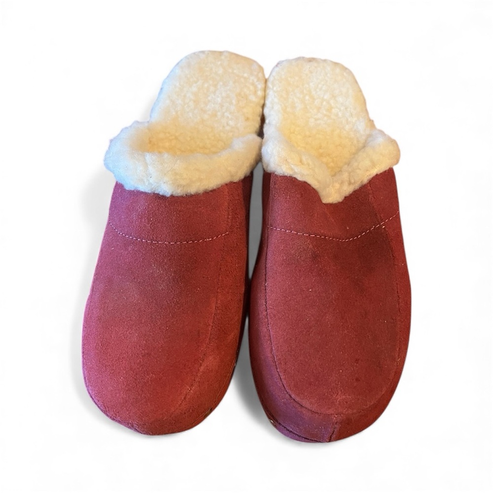 Maroon Suede Clogs 7